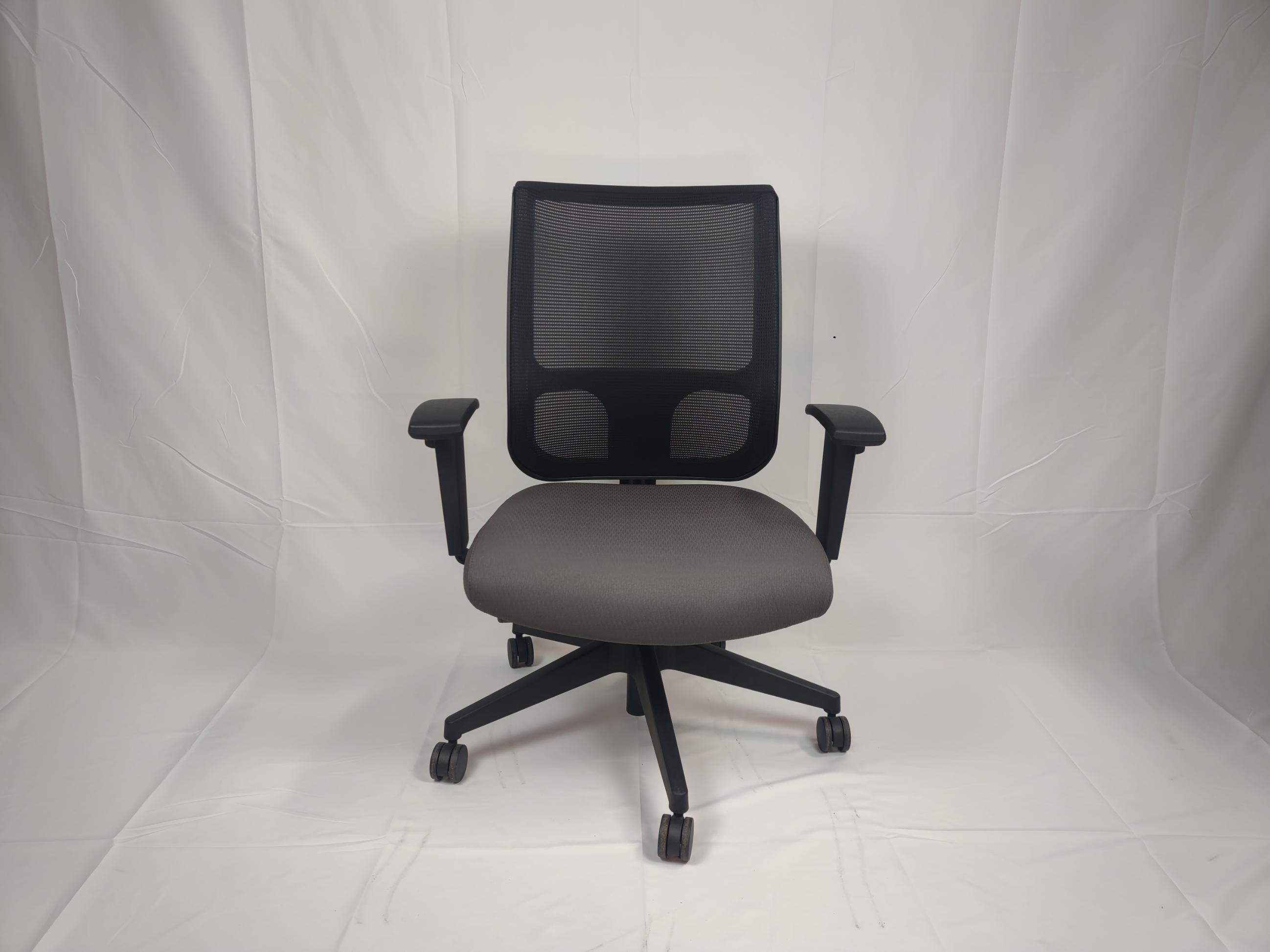 1. Office Chair Grey Cushion, Mesh Back
